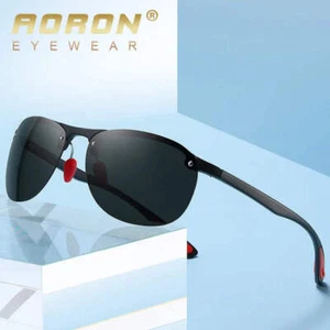 AORON New Polarized Sunglasses Men's Fashion Sunglasses Half Frame Driving TR Wo - Picture 1 of 20