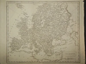 Original Antiquarian Map of Europe (c1822) Thomas Kelly, UK, France, Germany etc - Picture 1 of 7