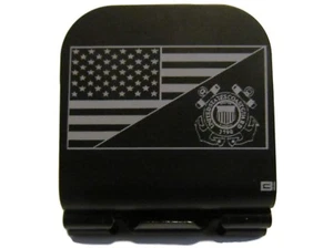 Amerikanische Flagge/US-Küstenwache lasergeätzter Aluminium Hutclip Krempe - Bild 1 von 9