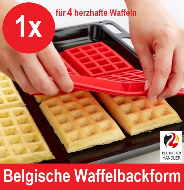 Waffelform Silikon Waffel Form Bäckerwaffeln Belgische Waffelbackform Backhilfe - Bild 1 von 2