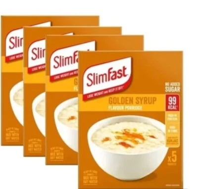 SlimFast Golden Syrup Flavour Porridge 5 X 29g(Case Of 4) 20 Packs Free Delivery - Image 1 of 4