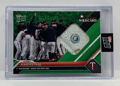 MINNESOTA TWINS Postseason Game Used Base 2023 Topps Now #966B GREEN 69/75 🔥 - Image 1 of 3
