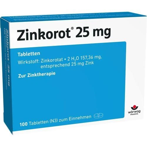 WÖRWAG PHARMA GMBH & CO. KG ZINKOROT 25 mg Tabletten 100 ST PZN 18082903