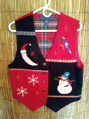 Karen Scott Christmas Festive Winter -- Vest-- Santa/Snowman Size Medium  - Image 1 of 3