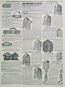 1902 Antike Jagdkleidung Kunst Sears Katalogseite Vintage Druck Anzeige - Bild 1 von 3
