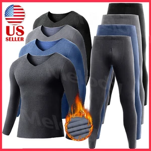 Men Thermal Underwear Long Johns Top Bottom Set Winter Warm Pyjamas  Full Sleeve - Picture 1 of 42