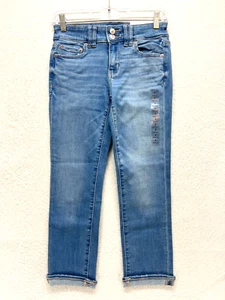 American Eagle Artist Crop Jeans Women's Size 2 R - Medium Wash Low Rise Stretch - Picture 1 of 13