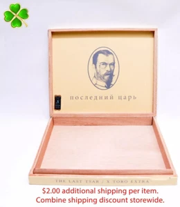 Caja de cigarros de madera extra vacía The Last Tsar Toro 8,5" x 6,75" x 1,25" - Imagen 1 de 12