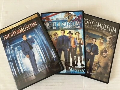 Night at The Museum Film Trilogy - DVD - Ben Stiller - Smithsonian - Secret Tomb Foto 1 de 4