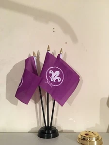 SCOUTS PURPLE TABLE FLAG SET of 3 flags and base - Picture 1 of 1