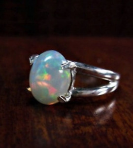 Opal Gemstone Handmade Statement 925 Sterling Silver Ring Jewelry A-275