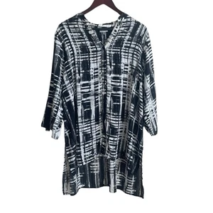 Top túnica Avenue para mujer 18/20 cuello dividido manga 3/4 lengüeta enrollable abotonada ropa de trabajo - Imagen 1 de 14