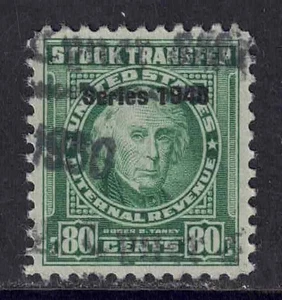 US Scott R270 80c Roger B Taney “Series 1948” Stock Transfer Stamp cj112 - Picture 1 of 2