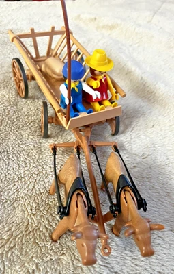 Playmobil 3503 Ox Cart Ladder Wagon with People Basket Sack and much more Vintage  - Image 1 of 4