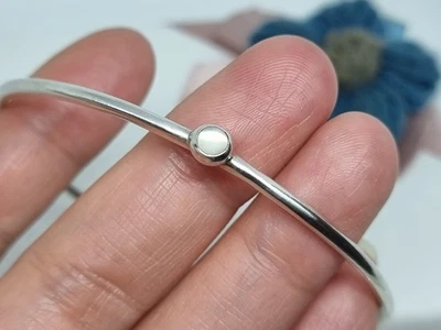 EN CAJA Genuino Pandora Largo Retirado Plata Única Piedra Lunar Brazalete 20cm 💕  Foto 1 de 4