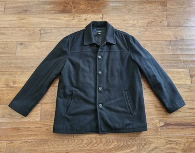 J. Crew Black Wool Men's Pea Coat Size XL - Image 1 of 4