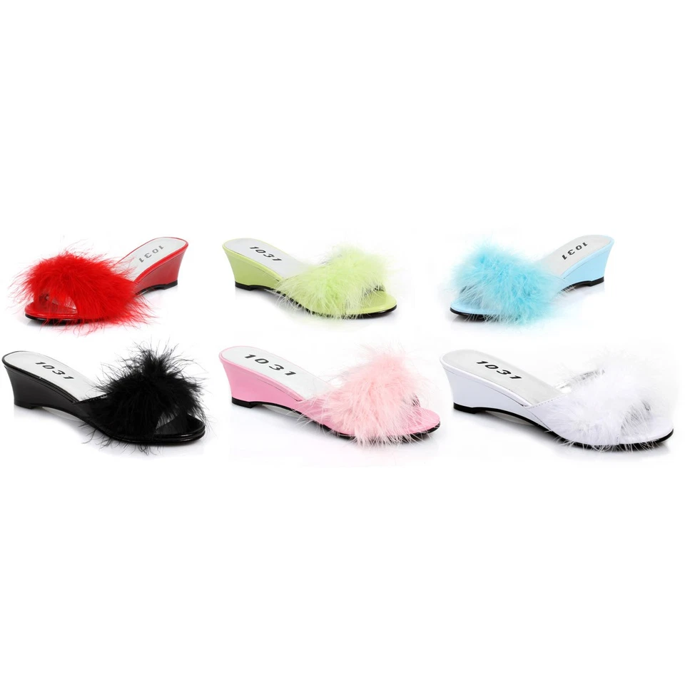 Zapatillas Ellie Diva Marabou Slip On Punta Abierta Mula Niños Niñas Zapatos 171/Phoebe Foto 1 de 1