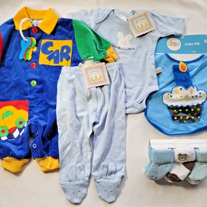 0 to 6 Month Outfits (10 Pieces) Bunnies By The Bay Hopscotch Romper + NEW w/TAG - Picture 1 of 24