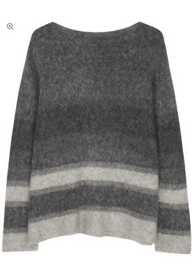 Suéter Pullover Eileen Fisher Cepillado Alpaca Mohair Rayas Talla Mediana  Foto 1 de 4