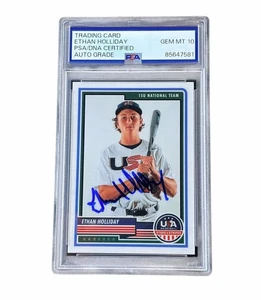 Ethan Holliday Signed USA Baseball Card Autographed Auto Stars & Stripes PSA 10 - Picture 1 of 2