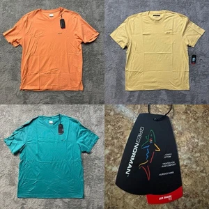 Greg Norman Mens Lux Shark Short Sleeve T Shirt Size XXL Teal/Yellow/Orange NEW - Picture 1 of 21