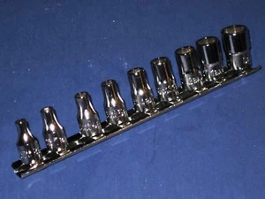 Juego de enchufes Whitworth BA Koken 6 puntos 1/4" unidad 9 piezas enchufes herramientas valiosos - Imagen 1 de 2