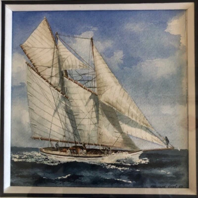 AQUARELLE Marine signée Élisabeth VIDAL n°9 sur 67 de 1999 - Photo 1/4