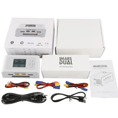 AC 200WV/DC 2*300W Dual Channel RC Lipo Battery Balance High-speed Charger White - Image 1 of 4