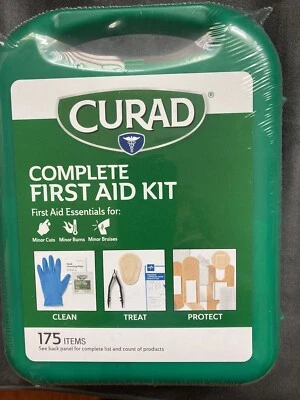 Kit completo de primeros auxilios CURAD corta quemaduras moretones tratamiento limpio proteger 175 artículos Foto 1 de 2