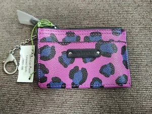 NWT Vera Bradley Purple Leopard Print Faux Leather Slim Coin Purse Card Holder - Picture 1 of 6