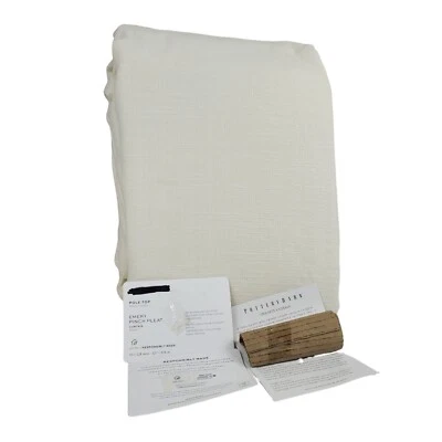 Cortina plisada de lino esmerilado Pottery Barn cortina forrada de algodón 50”x124” marfil Foto 1 de 4