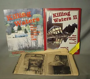 2 books The Great West Virginia Flood of 1985 Killing Waters I&II + newspaper - Picture 1 of 2