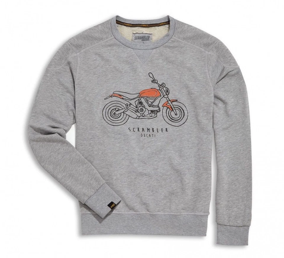 Ducati Scrambler Sixty 2 Sweatshirt Pullover Sweater Gray New - Image 1 of 1