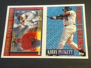 Box 55: 1995 Topps UNCUT PANEL Brian Barber Kirby Puckett - Picture 1 of 2