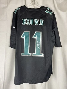 A.J. Camiseta deportiva Beckett marrón firmada autografiada de los Eagles SB LVII Nike - Imagen 1 de 5