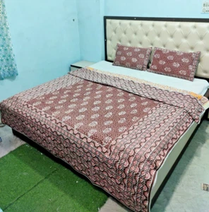 Quilted Bed Cover Jaipuri Print Enhance Bedroom Washable Bedspread Coverlet - Picture 1 of 7