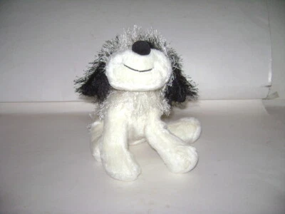 WEBKINZ B & W CHEEKY DOG HM192 by GANZ PUP PLUSH STUFFED ANIMAL IVORY NO CODE - Image 1 of 4