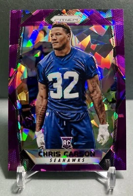 2017 CHRIS CARSON Prizm Purple Cracked-Ice 41/75 Card# 212 - Image 1 of 4