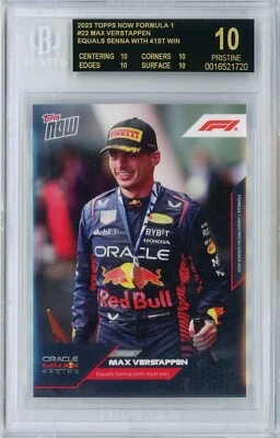 2023 TOPPS NOW FORMULA 1 #22 MAX VERSTAPPEN - BGS BLACK LABEL QUAD 10! - Image 1 of 2