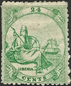 Liberia Stamps 1860 SC 3 First Issued (MH) Perf. 12  GENUINE - ORIGINAL GUM $$$$ - Picture 1 of 3