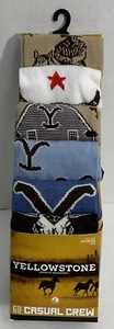 Yellowstone TV Series 6 Pair Casual Socks Size Mens 8-12 NIB - Picture 1 of 6