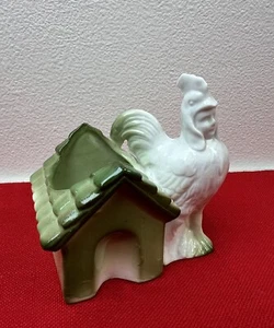 Vintage anthropomorpher Hahn Huhn Person Keramik Übertopf Kurios Französisch Selten - Bild 1 von 6