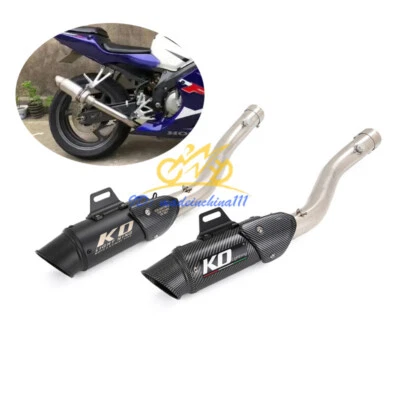 For Honda CBR600F4i 2001-2007 Exhaust Pipe Slip On 2" Muffler Tips Mid Link Tube - Image 1 of 4