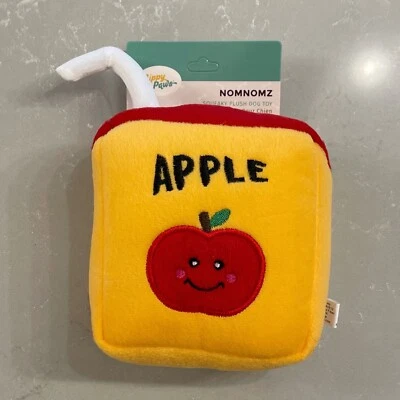 Zippy Paws NomNomz Apple Juice Box Squeaky Plush Dog Toy 8” Squeak Chew Toy NEW - Image 1 of 3