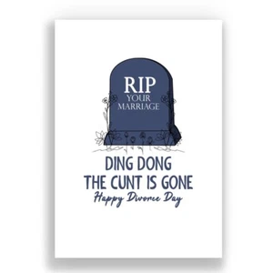 FUNNY DIVORCE CARD | RUDE DIVORCE CARD | JOKE GIFT | DIVORCE CARD - Picture 1 of 3