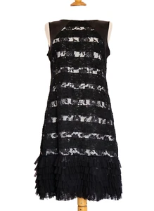 Save the Queen schwarz grau Spitze Rüschenkleid, Größe: XL - Bild 1 von 9