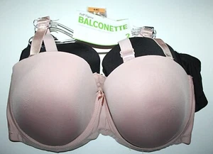 Womens Full Figure Balconette 2 Pack Plus Size Bra Set - Pick Your Color & Size - Picture 1 of 14