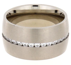 Wunderschöner Titan Ring mit Zirkonia Ringgröße 57 (ca.18,10 mm ø) #GHDRTIZI013 - Bild 1 von 4