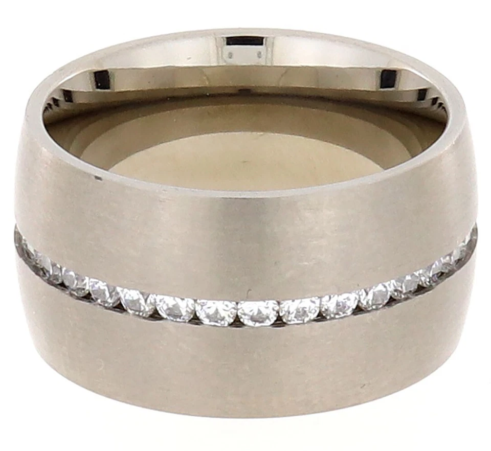 Wunderschöner Titan Ring mit Zirkonia Ringgröße 57 (ca.18,10 mm ø) #GHDRTIZI013 - Bild 1 von 4