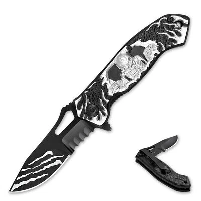 Navaja de Bolsillo Plegable Fuerza Táctica Plegable Spring Assist Vigilante del Pecado Foto 1 de 4